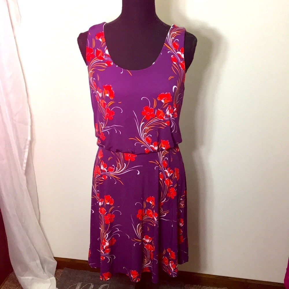 Verse women’s purple floral midi dress size small